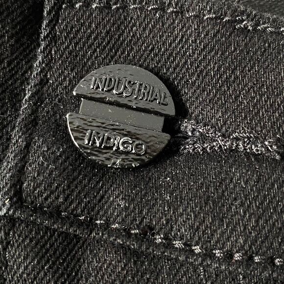 Industrial Indigo Jeans Mens W 32 x L 32 Black Denim Rhinestones Straight NWOT - Picture 14 of 16